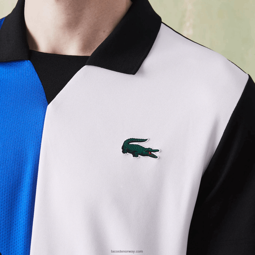 Lacoste sport ultratørr pique tennispolo 4J4X0T786 svart blå hvit 7ke menn