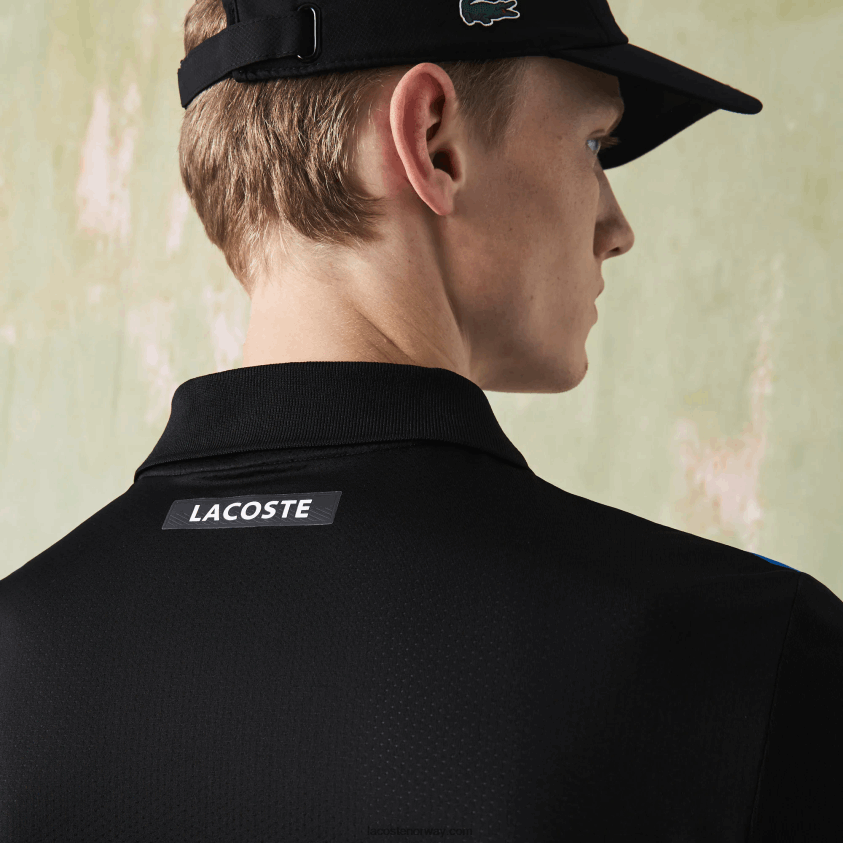 Lacoste sport ultratørr pique tennispolo 4J4X0T786 svart blå hvit 7ke menn