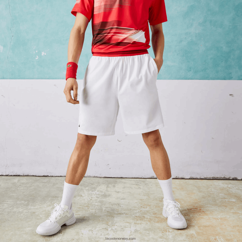Lacoste sport x novak djokovic lett stretch-shorts 4J4X0T1533 hvit 001 menn