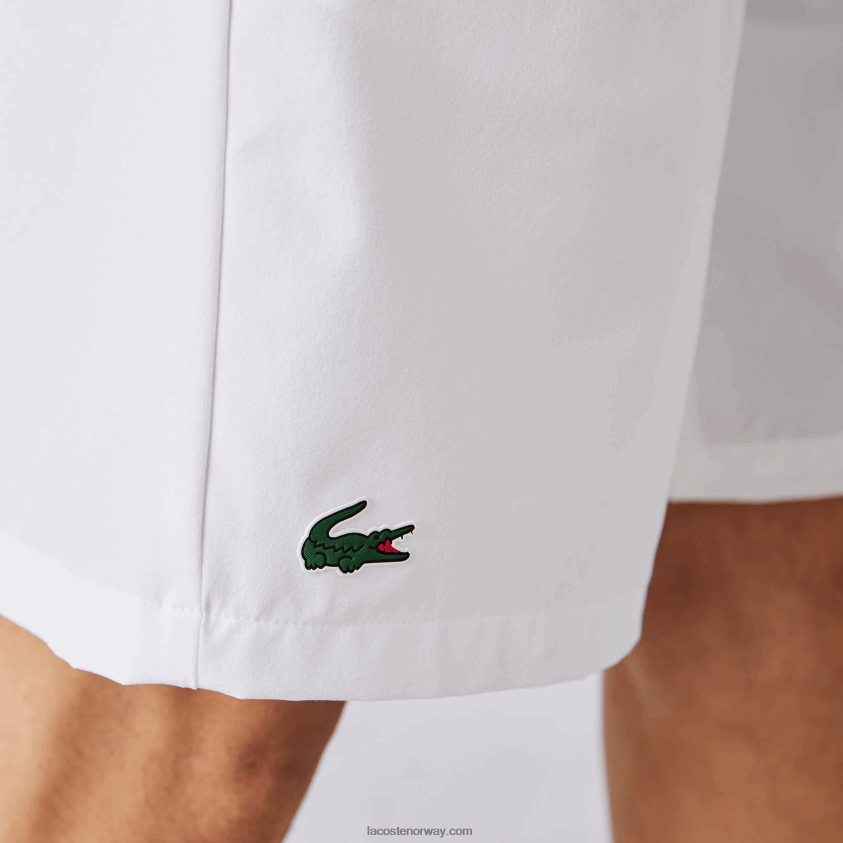 Lacoste sport x novak djokovic lett stretch-shorts 4J4X0T1533 hvit 001 menn