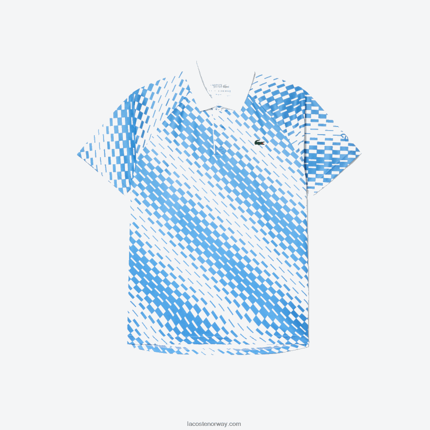 Lacoste tennis x novak djokovic fan versjon polo 4J4X0T109 hvit blå ga7 menn