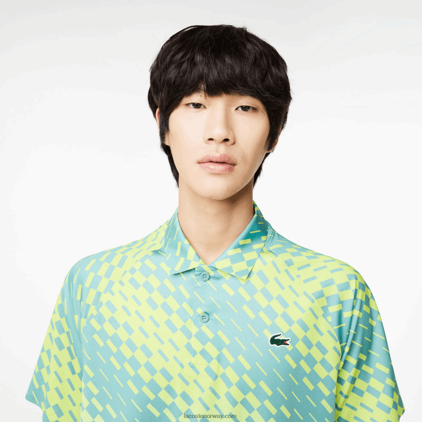 Lacoste tennis x novak djokovic spiller versjon polo 4J4X0T44 gul lysegrønn vri menn