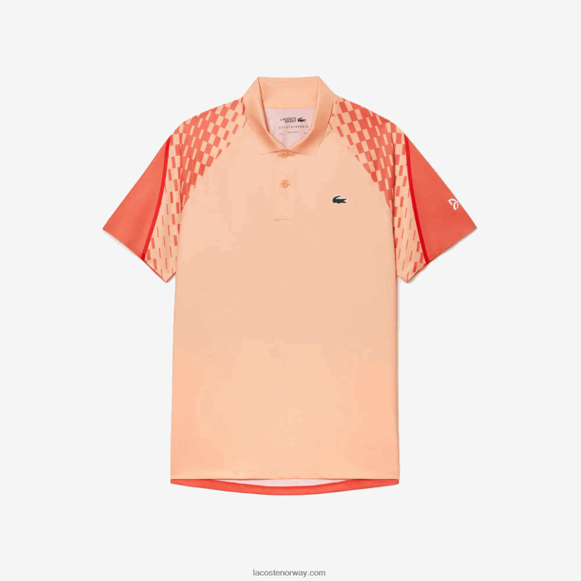 Lacoste tennis x novak djokovic tricolor polo 4J4X0T237 lys oransje oransje rød t7i menn