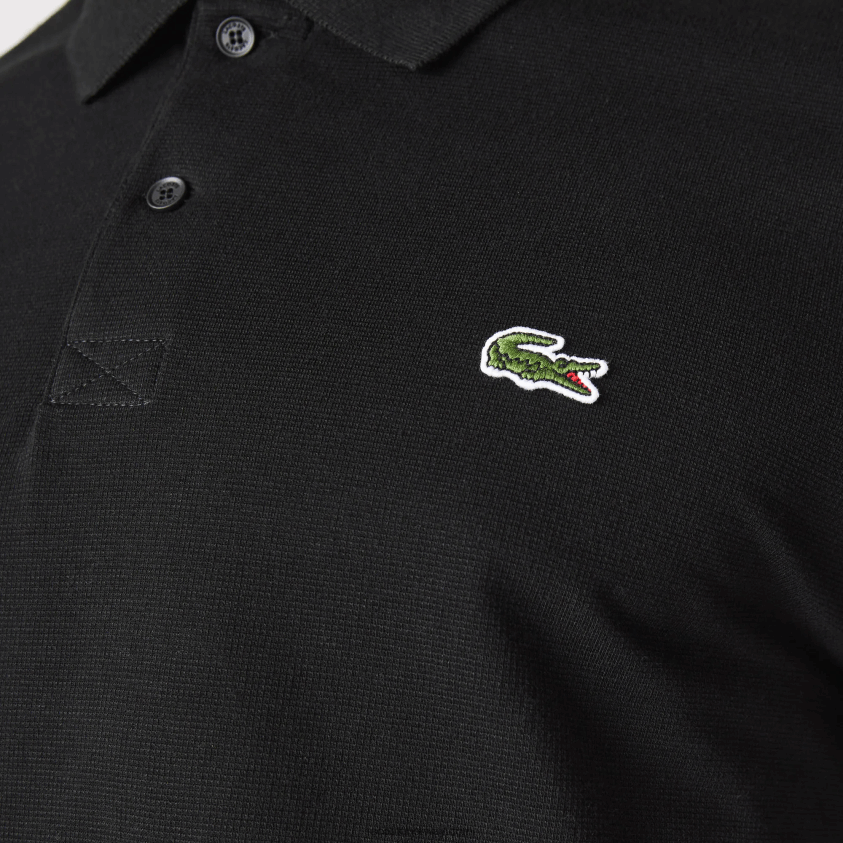 Lacoste ultralett polo i bomull med bokstaver 4J4X0T816 svart 031 menn
