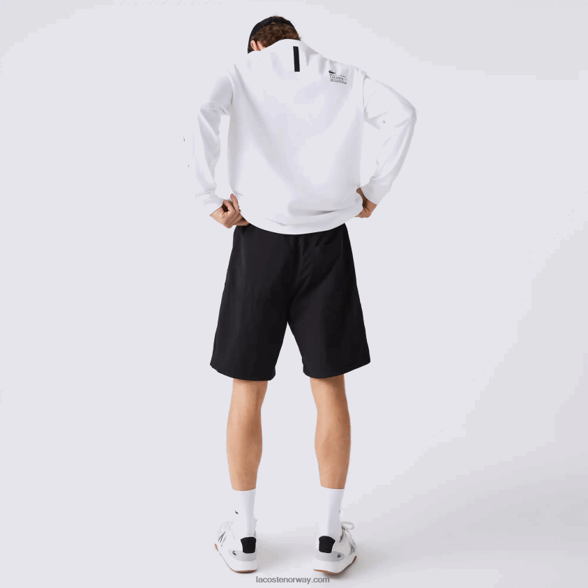 Lacoste color-block patchwork-effekt shorts 4J4X0T1500 svart blå hvit se1 menn