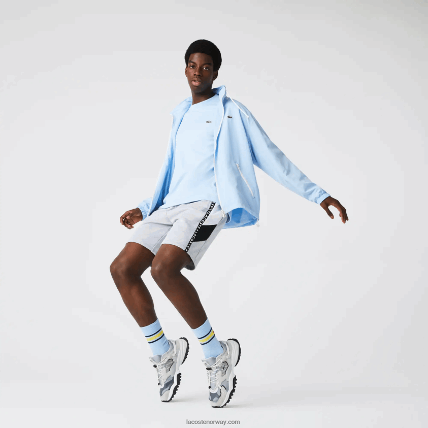 Lacoste fleece-bermudashorts med bokstaver 4J4X0T1603 grå kine hvit svart p0f menn