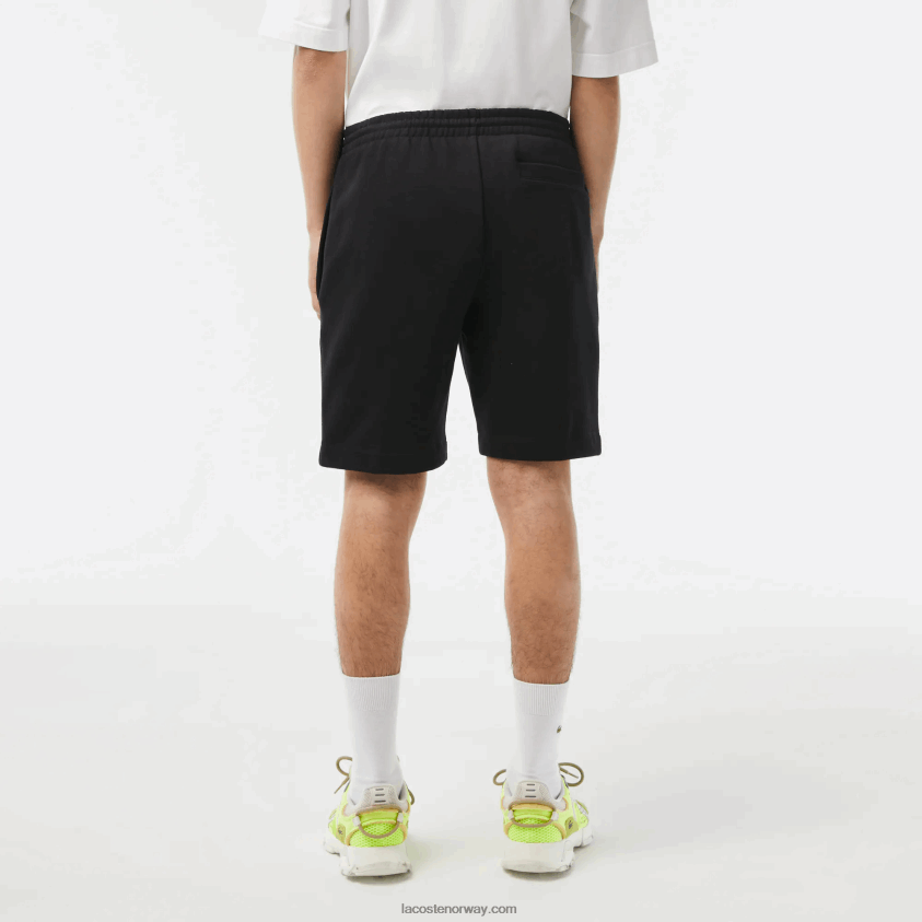 Lacoste fleeceshorts i økologisk børstet bomull 4J4X0T416 svart 031 menn