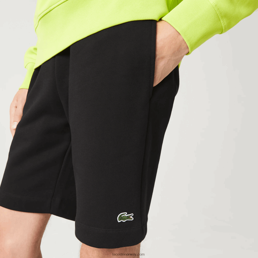 Lacoste fleeceshorts i økologisk børstet bomull 4J4X0T416 svart 031 menn