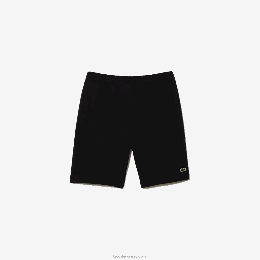 Lacoste fleeceshorts i økologisk børstet bomull 4J4X0T416 svart 031 menn