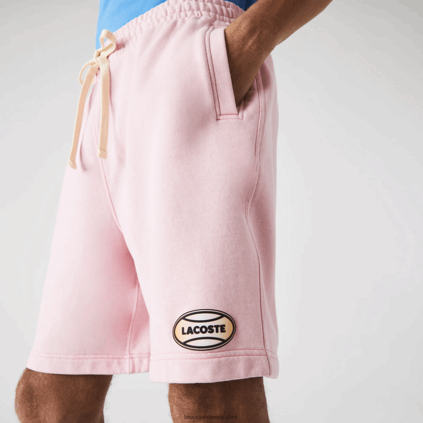Lacoste fleeceshorts med levende fleece 4J4X0T1611 rosa hcq menn