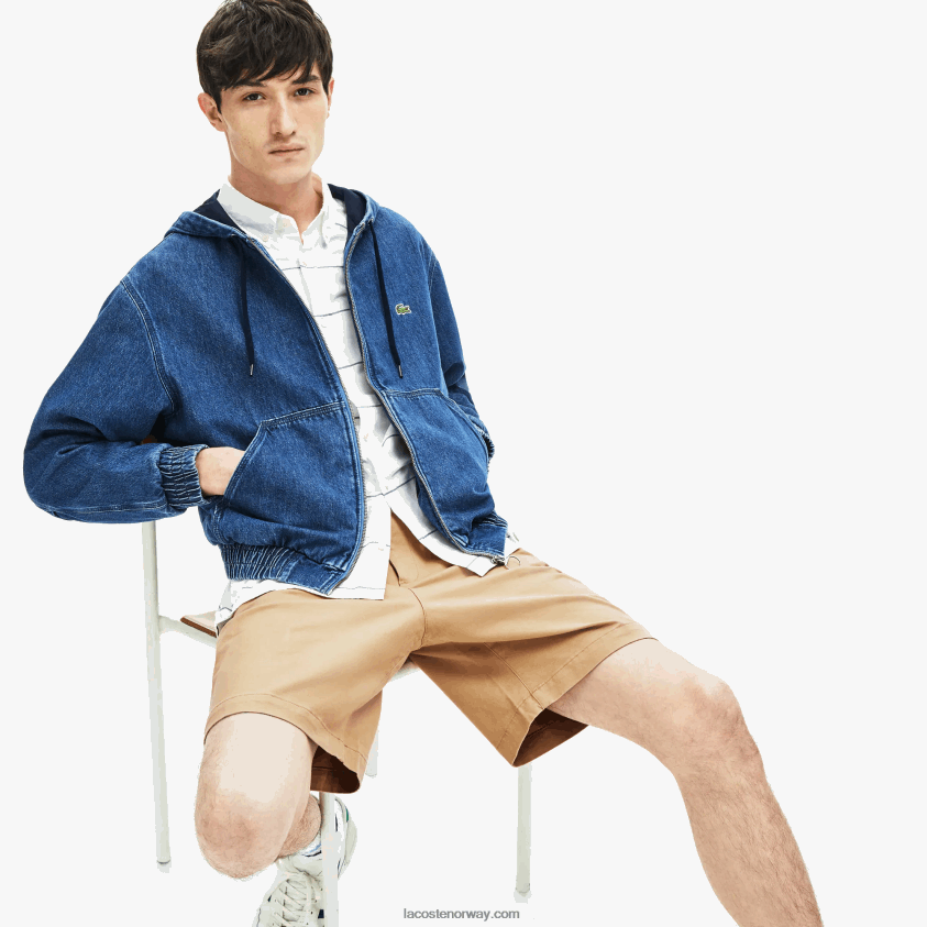 Lacoste gabardine bermudashorts i vanlig passform 4J4X0T1620 beige 02s menn