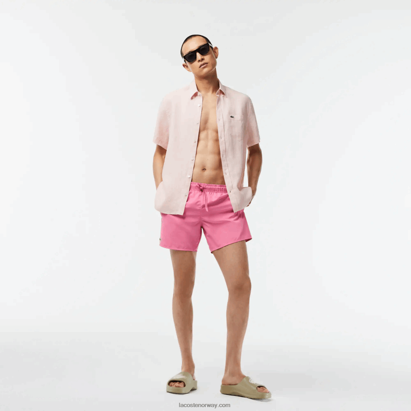 Lacoste lett hurtigtørkende badeshorts 4J4X0T533 rosa grønn w4i menn