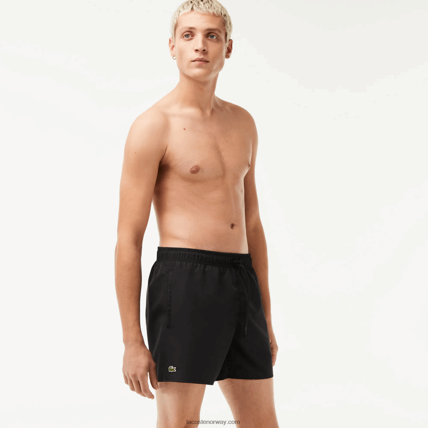 Lacoste lett hurtigtørkende badeshorts 4J4X0T534 svart grønn 964 menn