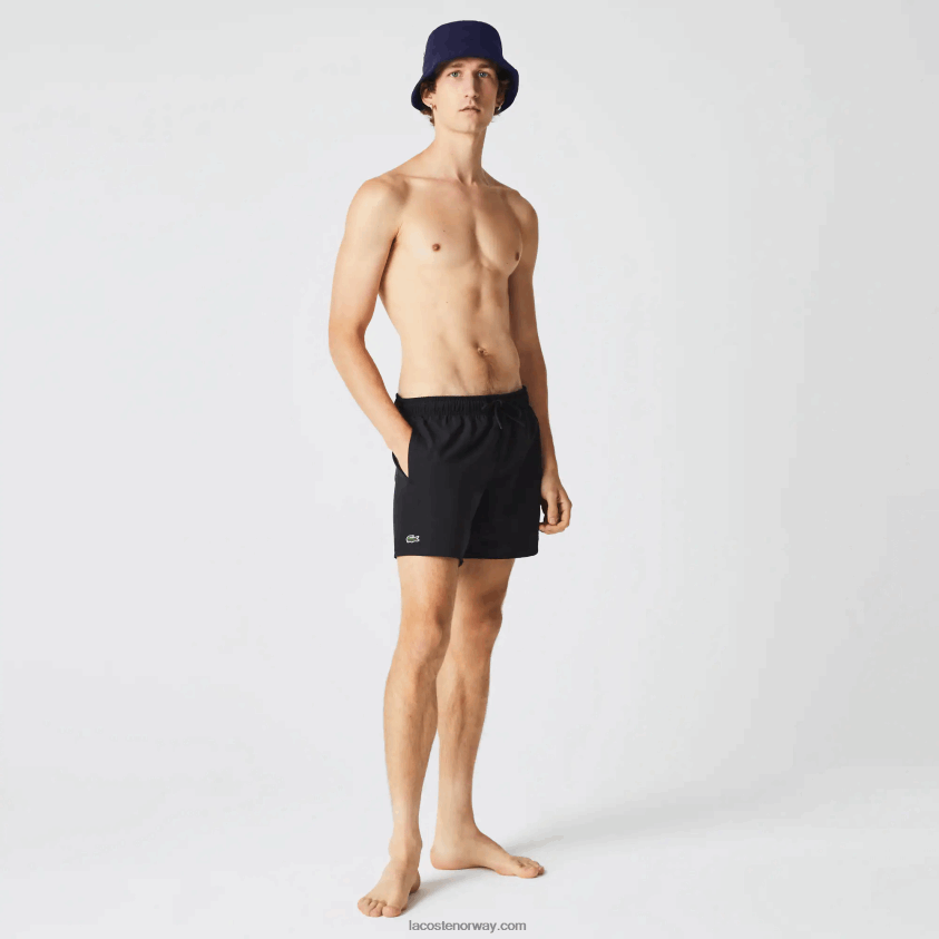Lacoste lett hurtigtørkende badeshorts 4J4X0T535 svart marineblå dy4 menn