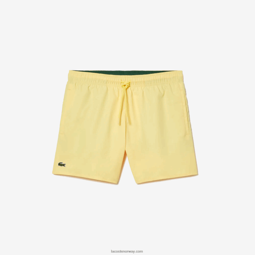 Lacoste lett hurtigtørkende badeshorts 4J4X0T539 gul grønn 7sh menn
