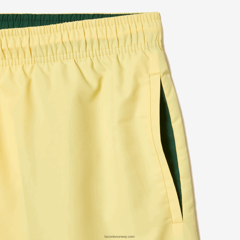 Lacoste lett hurtigtørkende badeshorts 4J4X0T539 gul grønn 7sh menn