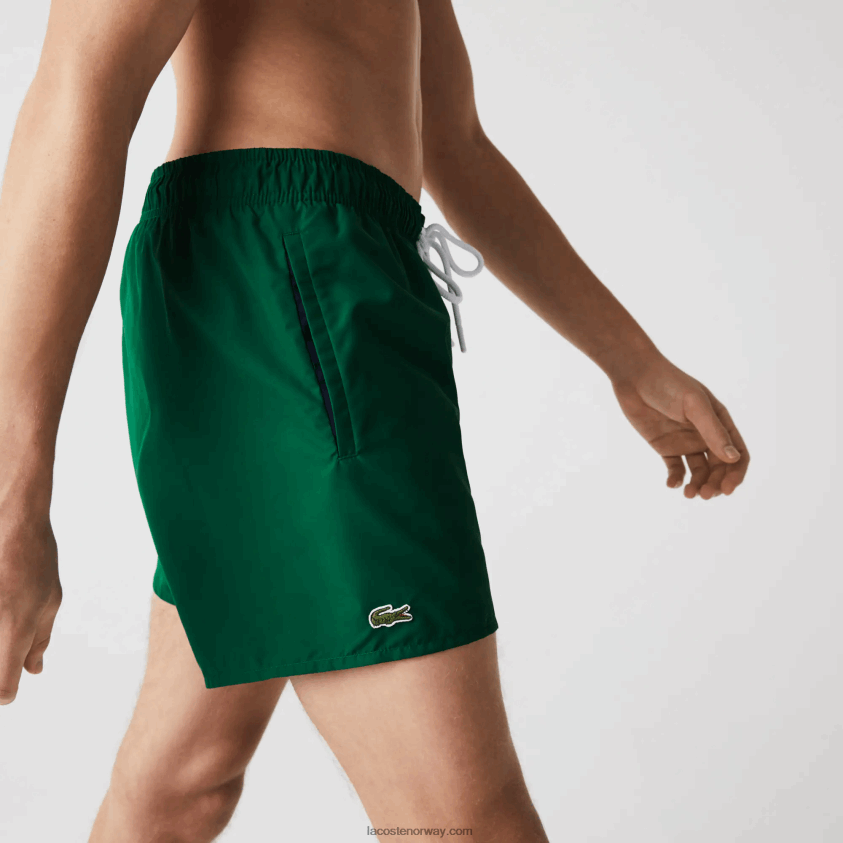 Lacoste lett hurtigtørkende badeshorts 4J4X0T540 grønn marineblå 381 menn