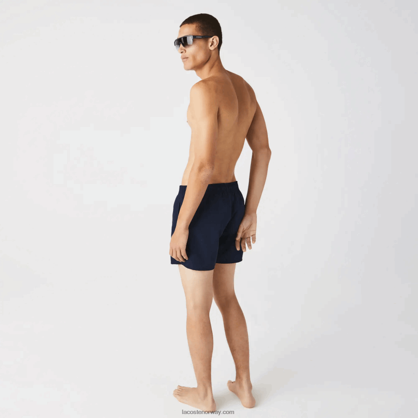 Lacoste lett hurtigtørkende badeshorts 4J4X0T541 marineblå svart jb1 menn