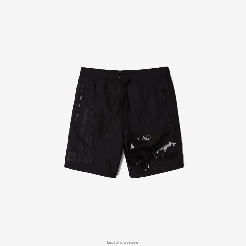 Lacoste live x minecraft nylon bermuda-shorts 4J4X0T1634 svart 031 menn