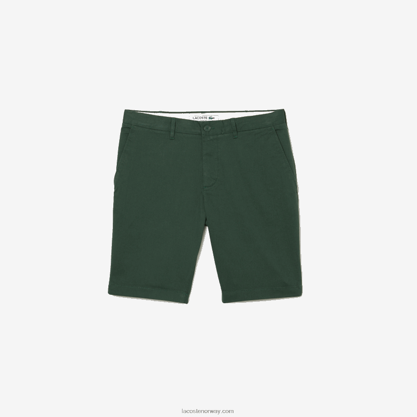 Lacoste slim fit stretch-bermudashorts i bomull 4J4X0T434 grønn 5hx menn