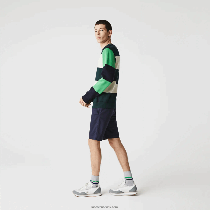 Lacoste slim fit stretch gabardinshorts 4J4X0T554 marineblå 166 menn