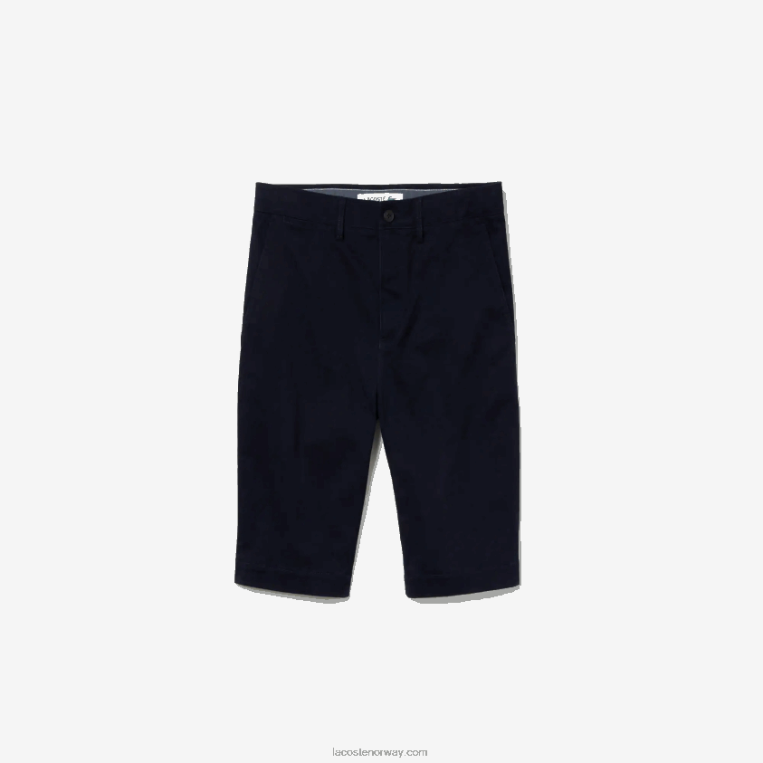 Lacoste slim fit stretch gabardinshorts 4J4X0T554 marineblå 166 menn