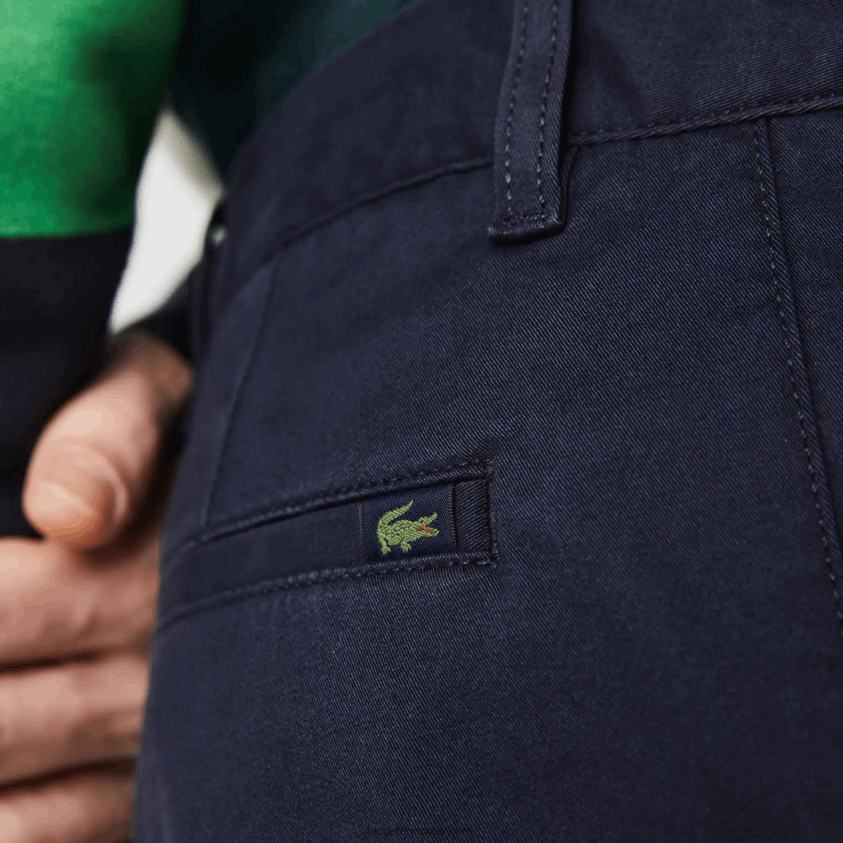 Lacoste slim fit stretch gabardinshorts 4J4X0T554 marineblå 166 menn