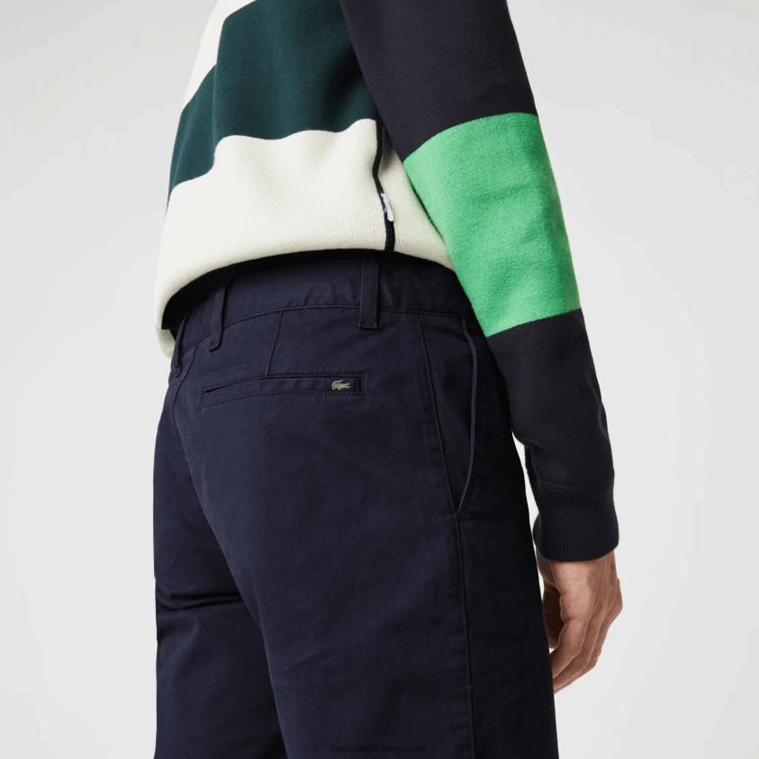 Lacoste slim fit stretch gabardinshorts 4J4X0T554 marineblå 166 menn