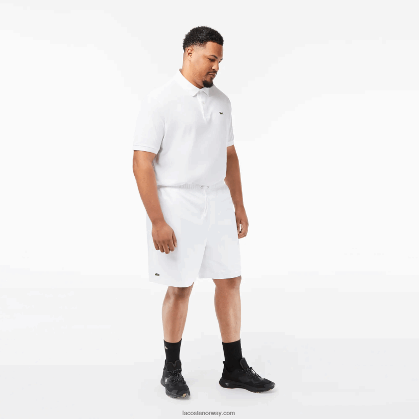 Lacoste sport avslappet passform jersey fôret shorts - pluss størrelse - stor 4J4X0T1446 hvit 001 menn