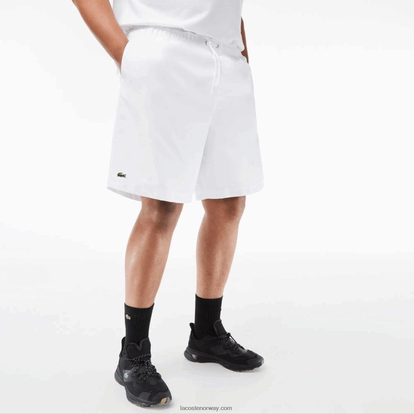 Lacoste sport avslappet passform jersey fôret shorts - pluss størrelse - stor 4J4X0T1446 hvit 001 menn