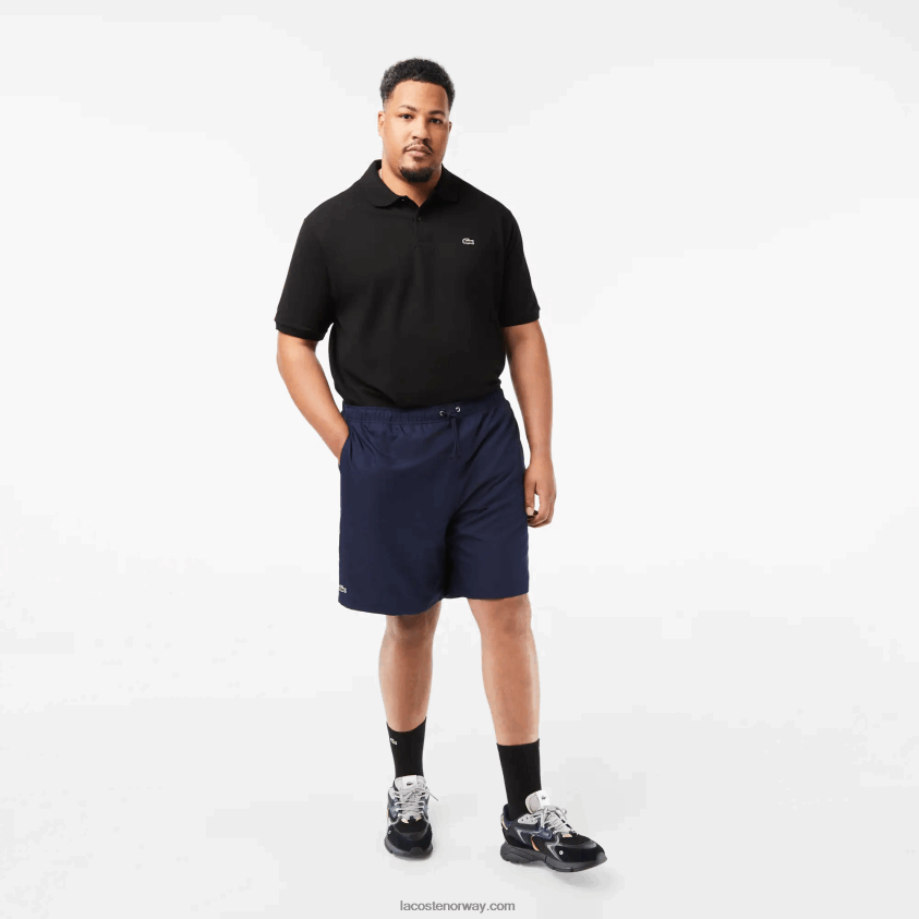 Lacoste sport avslappet passform jersey fôret shorts - pluss størrelse - stor 4J4X0T1447 marineblå 166 menn