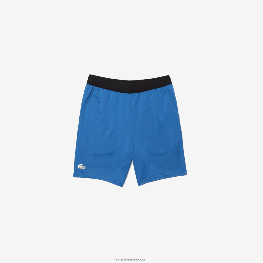 Lacoste sport jacquardshorts med elastisk midje i kontrast 4J4X0T1564 blå svart hvit x0b menn