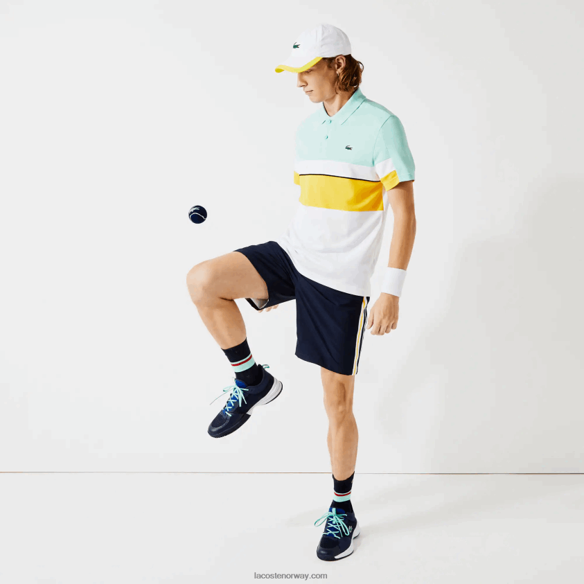 Lacoste sport kontrastbånd lettvekts shorts 4J4X0T1363 marineblå gul hvit apk menn
