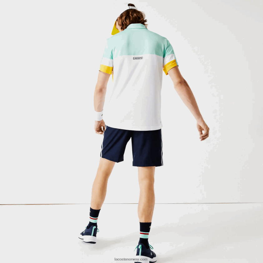 Lacoste sport kontrastbånd lettvekts shorts 4J4X0T1363 marineblå gul hvit apk menn
