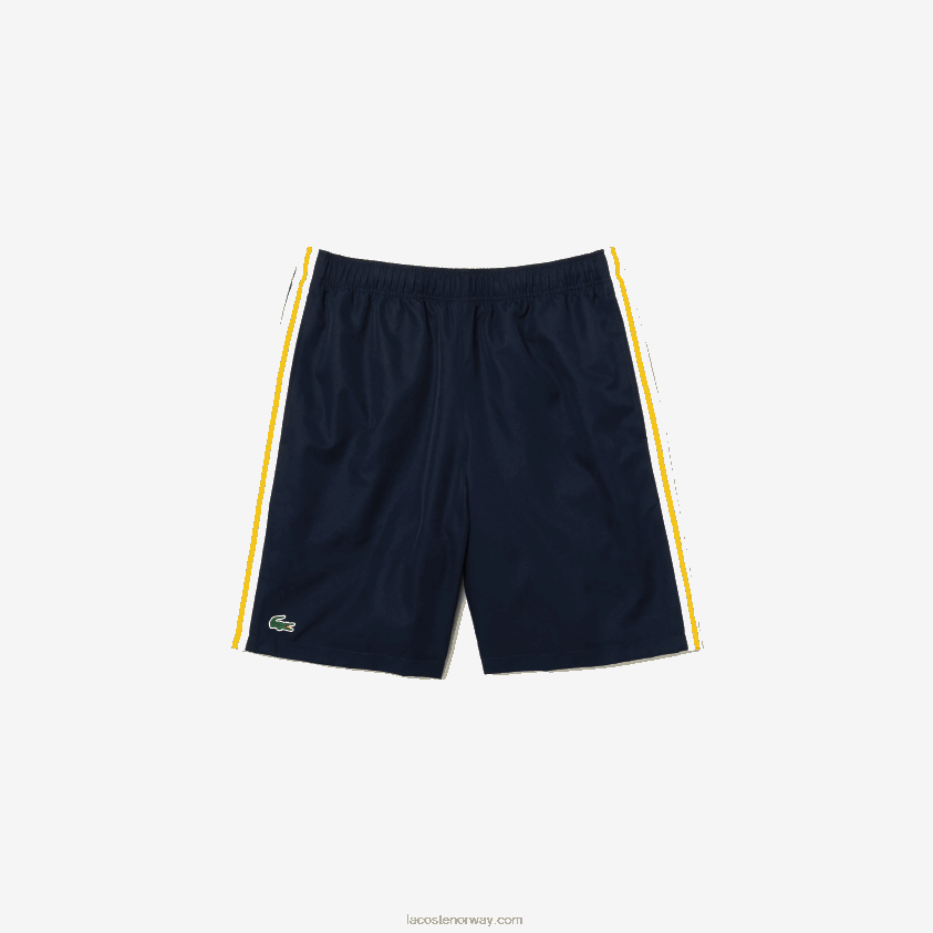 Lacoste sport kontrastbånd lettvekts shorts 4J4X0T1363 marineblå gul hvit apk menn
