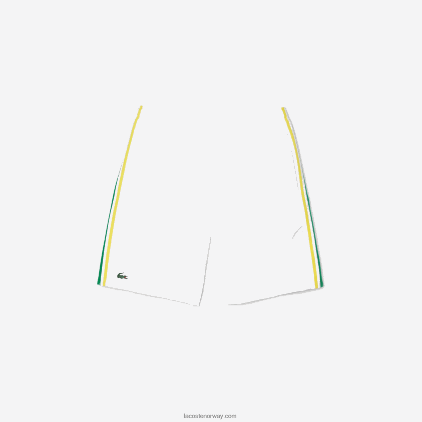 Lacoste sport kontrastbånd lettvekts shorts 4J4X0T1364 hvit grønn gul hvit b0t menn