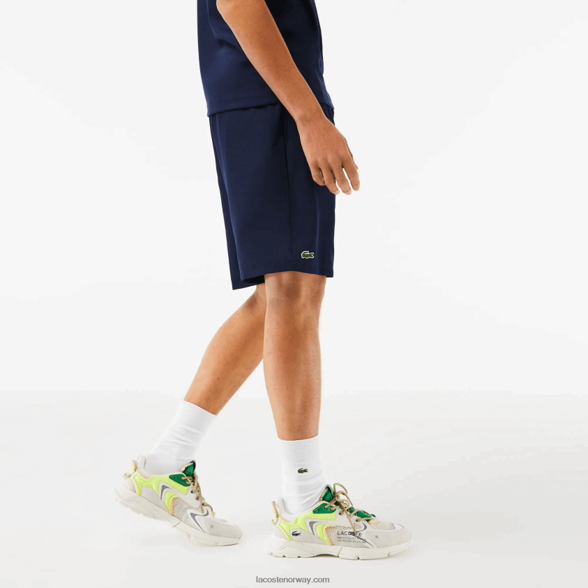 Lacoste sport tennis shorts med solid diamantvevdhet 4J4X0T1441 marineblå 166 menn