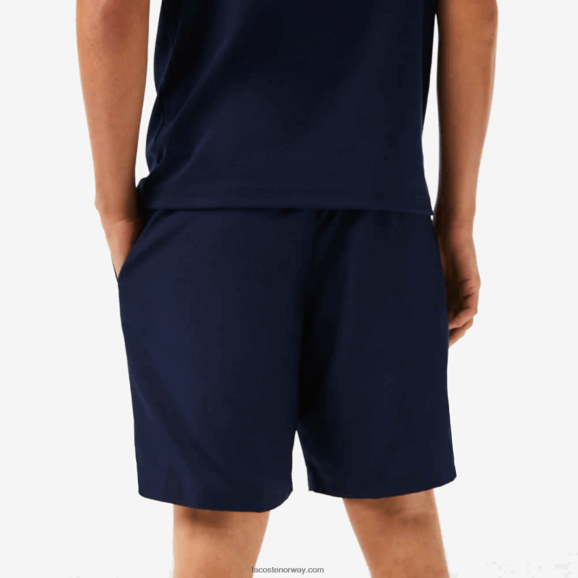 Lacoste sport tennis shorts med solid diamantvevdhet 4J4X0T1441 marineblå 166 menn