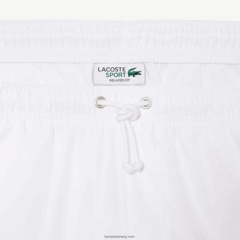 Lacoste sport tennis shorts med solid diamantvevdhet 4J4X0T1442 hvit 001 menn