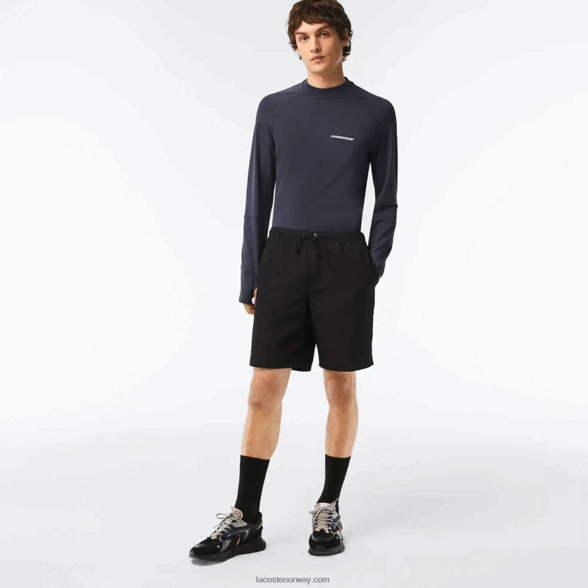 Lacoste sport tennis shorts med solid diamantvevdhet 4J4X0T1443 svart 031 menn