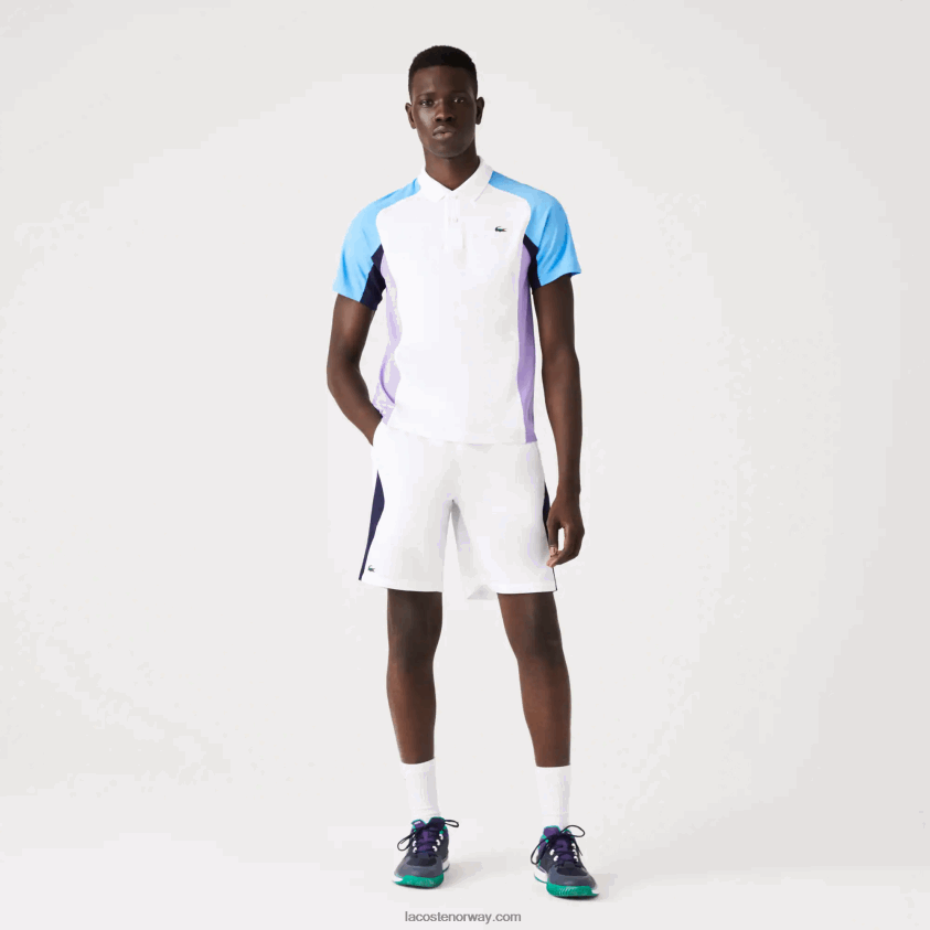 Lacoste sport tennisshorts med normal passform og sømløs 4J4X0T1330 hvit marineblå 522 menn
