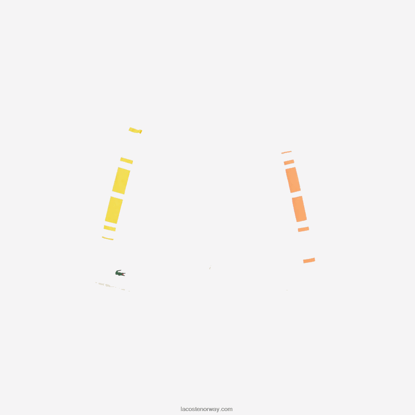 Lacoste sportsstripete shorts 4J4X0T1632 hvit gul oransje d0v menn