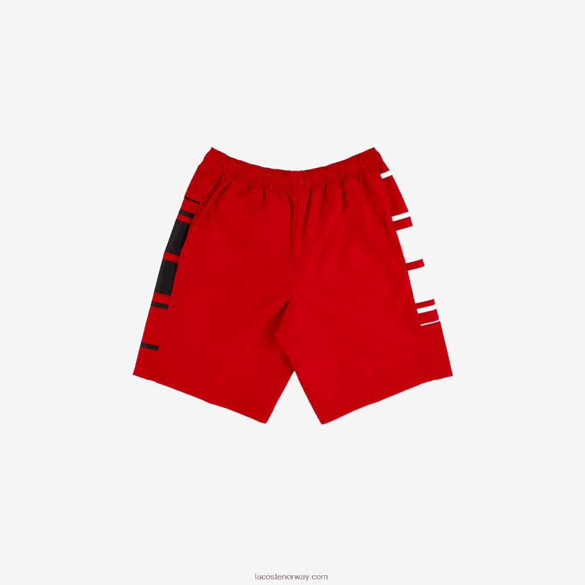 Lacoste sportsstripete shorts 4J4X0T1633 rød hvit svart cmy menn