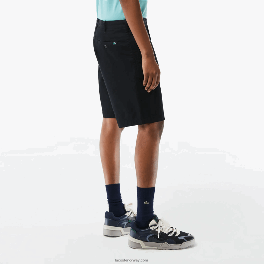Lacoste stretch-bermudashorts i økologisk bomull med normal passform 4J4X0T435 svart 031 menn