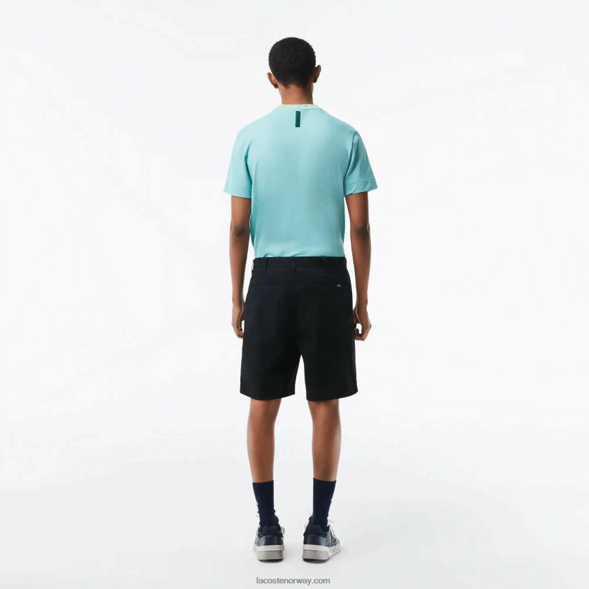 Lacoste stretch-bermudashorts i økologisk bomull med normal passform 4J4X0T435 svart 031 menn