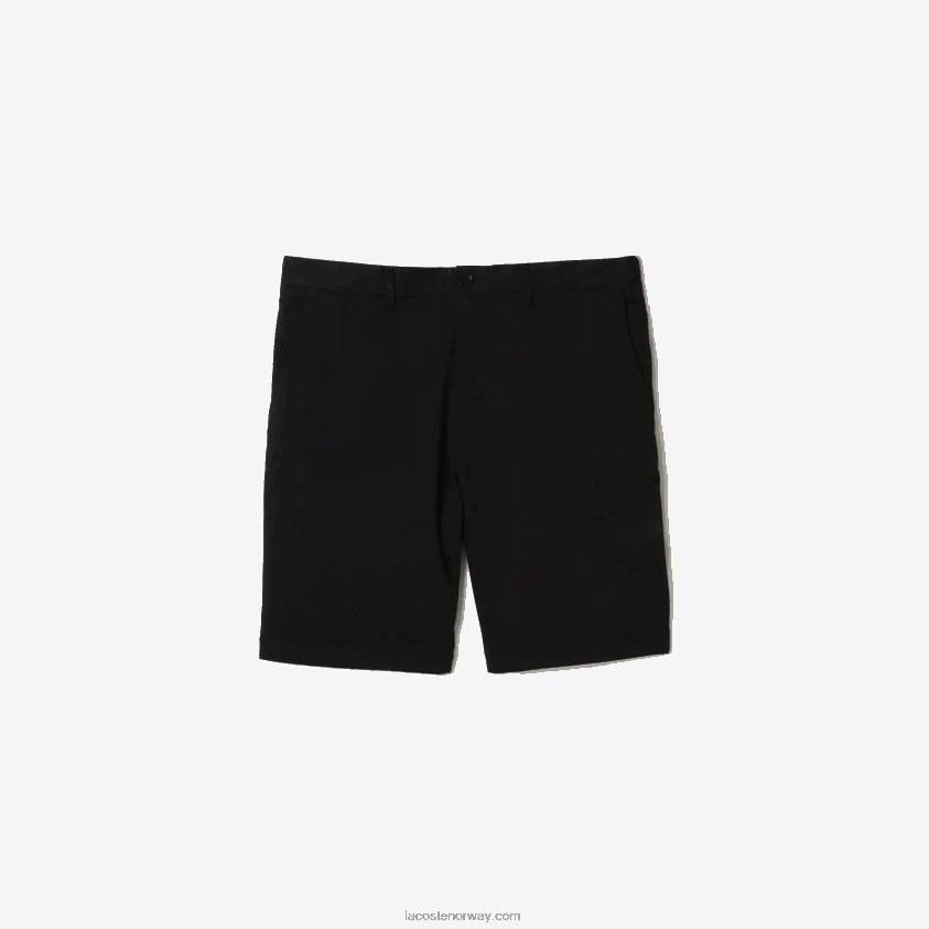 Lacoste stretch-bermudashorts i økologisk bomull med normal passform 4J4X0T435 svart 031 menn