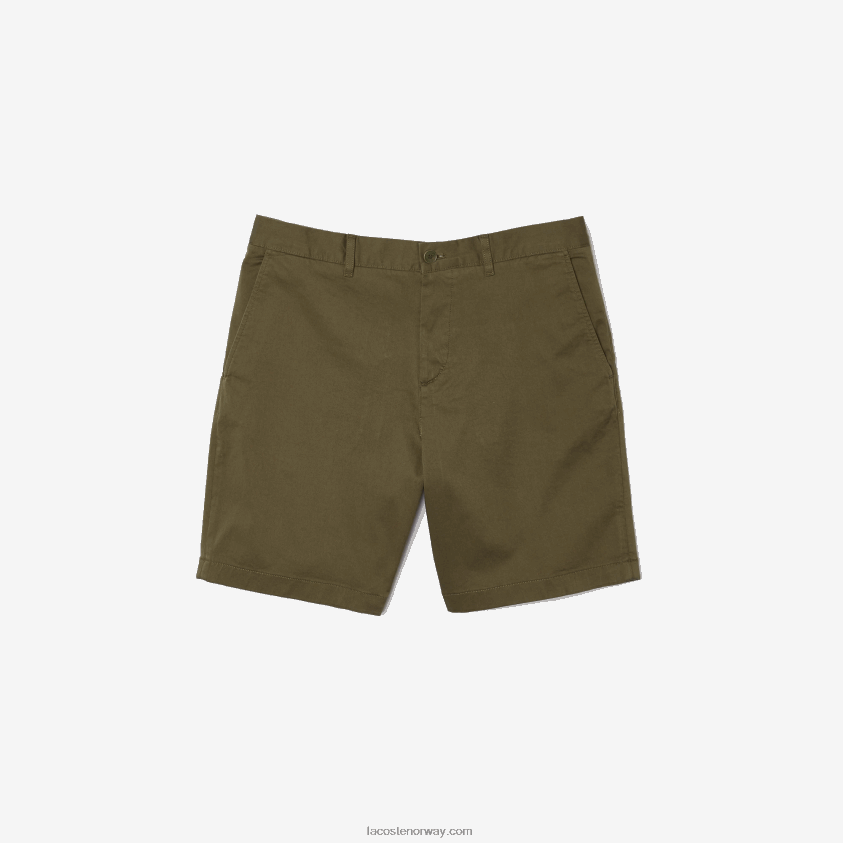 Lacoste stretch-bermudashorts i økologisk bomull med normal passform 4J4X0T437 kakigrønn 316 menn