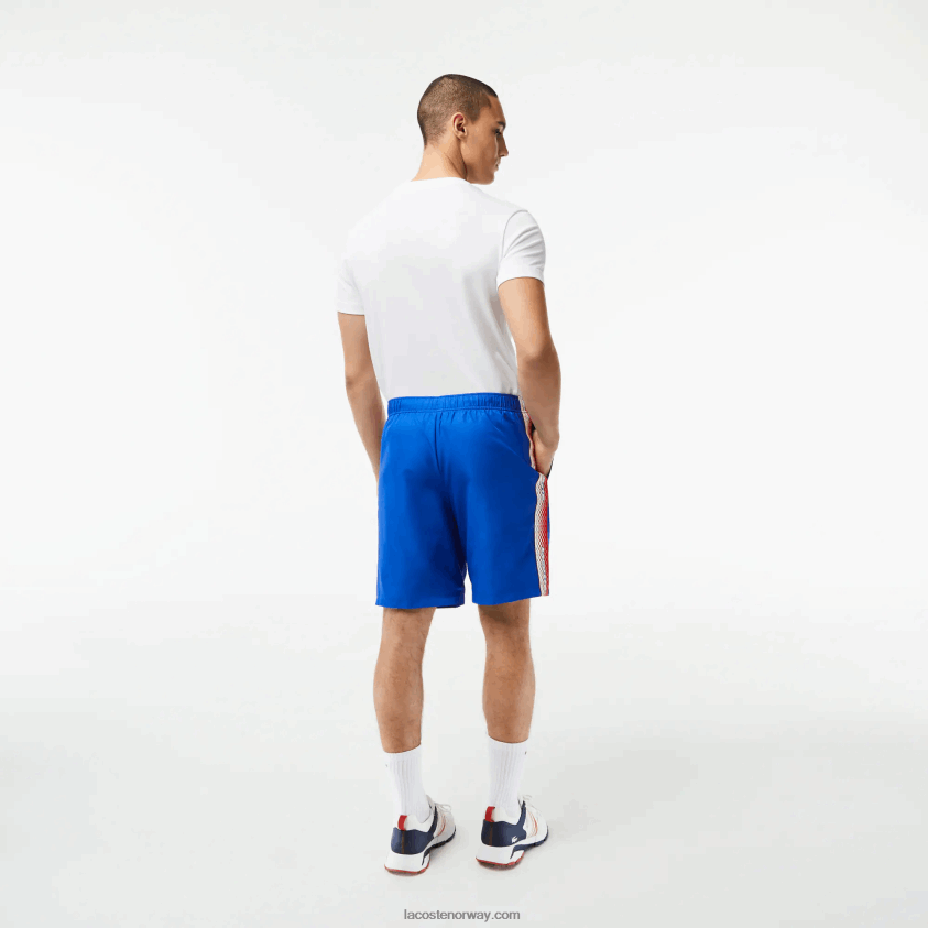 Lacoste tennisshorts av resirkulert polyester 4J4X0T18 blå kxb menn