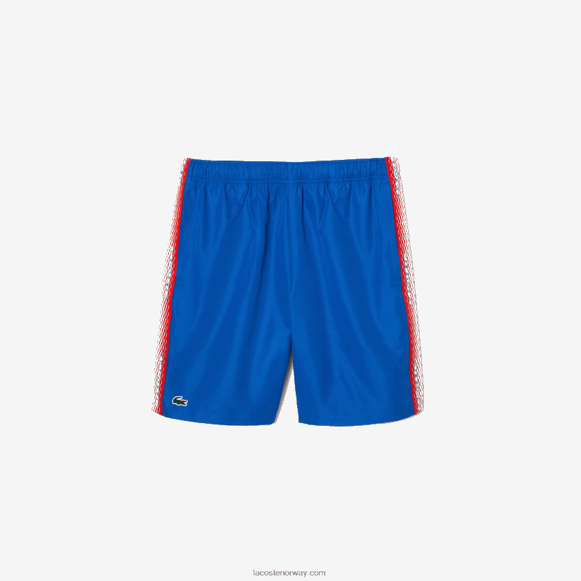 Lacoste tennisshorts av resirkulert polyester 4J4X0T18 blå kxb menn
