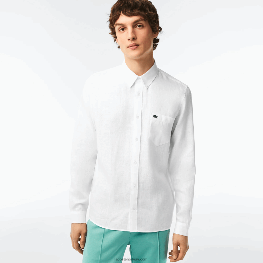 Lacoste linskjorte 4J4X0T469 hvit 001 menn
